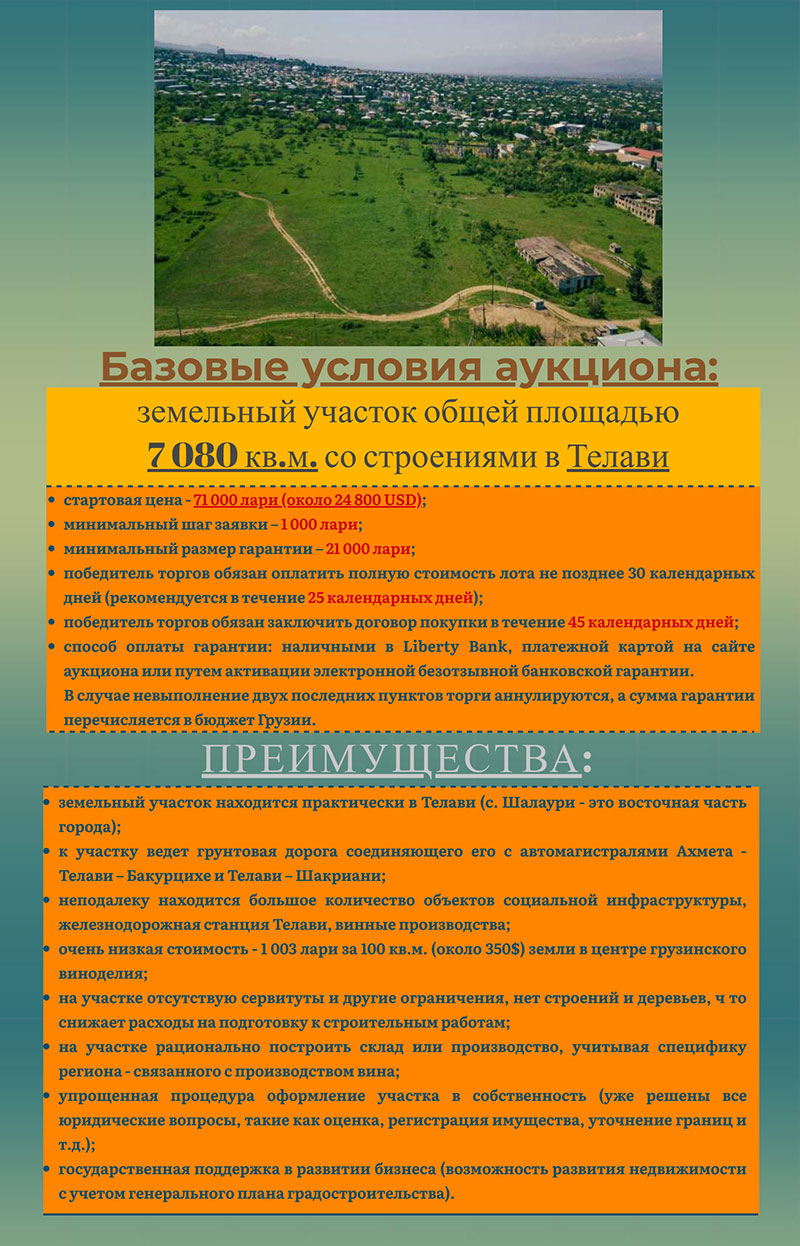 аукцион земли в Грузии